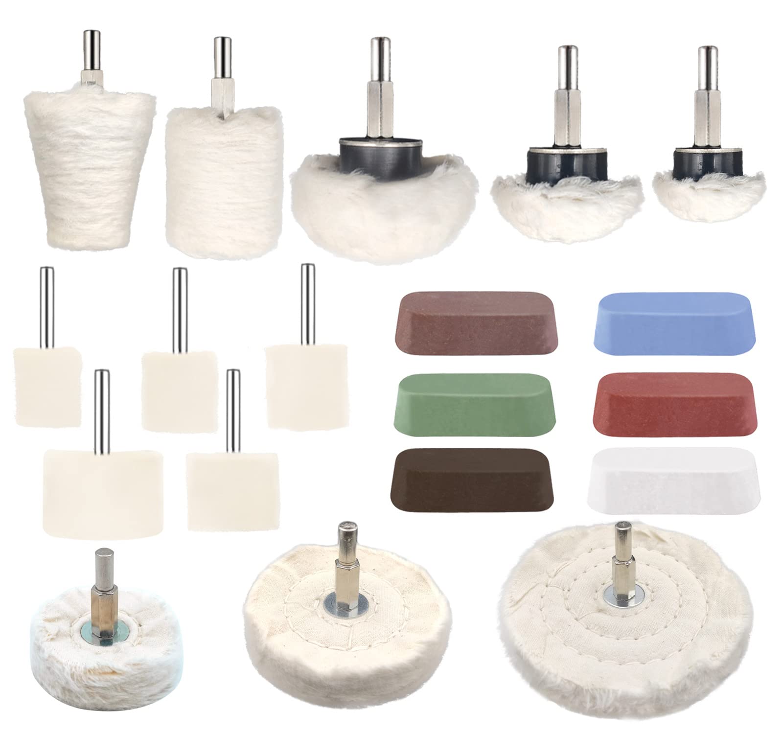 Tworider 19 Pcs Buffing Wheel for Drill,Buffing Pad