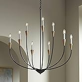 Possini Euro Design Vanelti Matte Black Soft Gold Chandelier Lighting 37" Wide Modern 9-Light Candelabra Fixture for Dining R