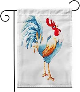 12.5 'x 18' Bandera del jardín Acuarela del símbolo del Gallo 2017 Año