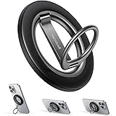 Lamicall for MagSafe Magnetic Phone Grip Stand - 2025 [Upgrade Dual-Hinge] Finger Ring Holder Phone Kickstand, Super Magnet 3