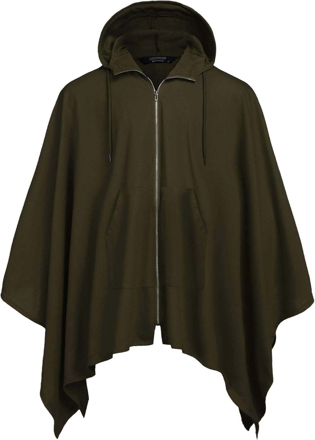 COOFANDY Men's Poncho Cape Hoodie Casual Irregular Coat Fashion Cardigan Cloak: Clothing