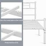 Yaheetech 4ft6 Double Bed Frame with Cloud Headboard White 12 Slats 363kg view 8