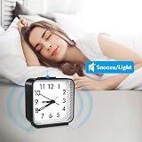 Brifit Silent Alarm Clock Bedside Battery Powered Large Display Black view 5