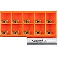 Accusize Industrial Tools APKT11T3 TiN Coated Carbide Inserts for Machining Steel, 10 Pc Set, 0056-1130