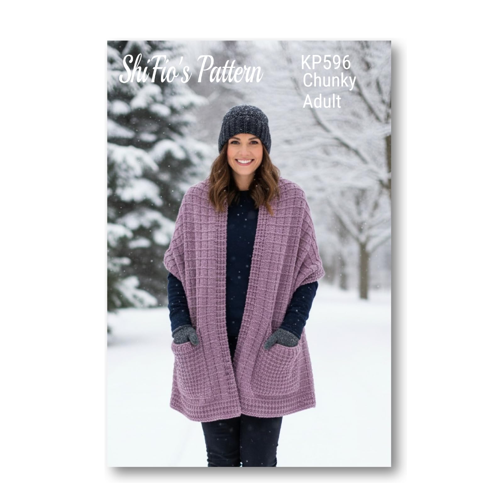 Knitting Pattern for Pocket Scarf, Chunky Yarn, Shoulder Warmer Scarf, Ladies Knitting Pattern, KP596