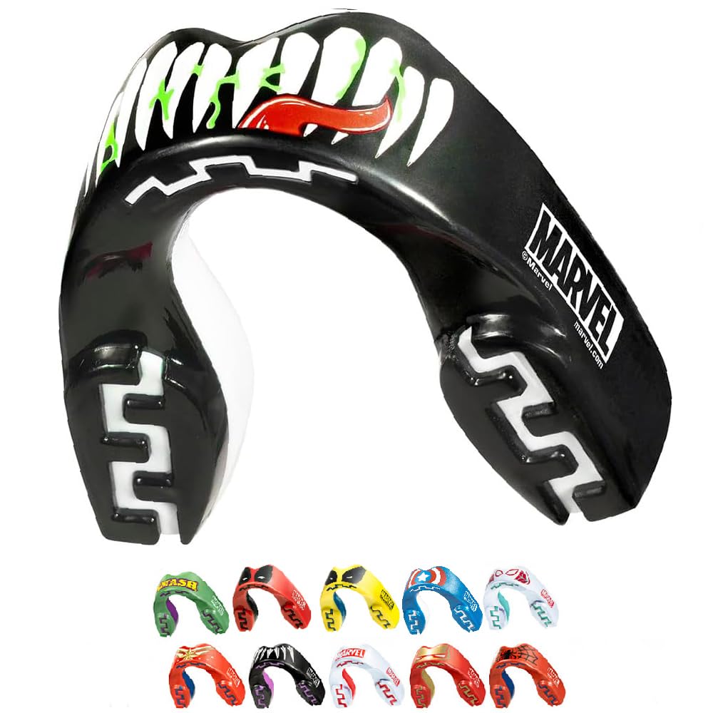 Marvel Venom Sports Mouthguard Dual Layer Premium Protection Junior Gum Shield with Case for Boxing, MMA, Rugby, Martial Arts, Judo and All Contact Sports