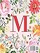 M: Monogram Initial M Notebook for Women, Girls and School, Pink Floral 8.5 x 11