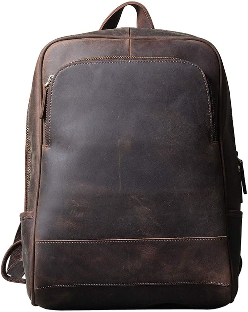 Men's Leather Backpack Laptop Backpack up to 15.4 Inch Laptop Backpack
