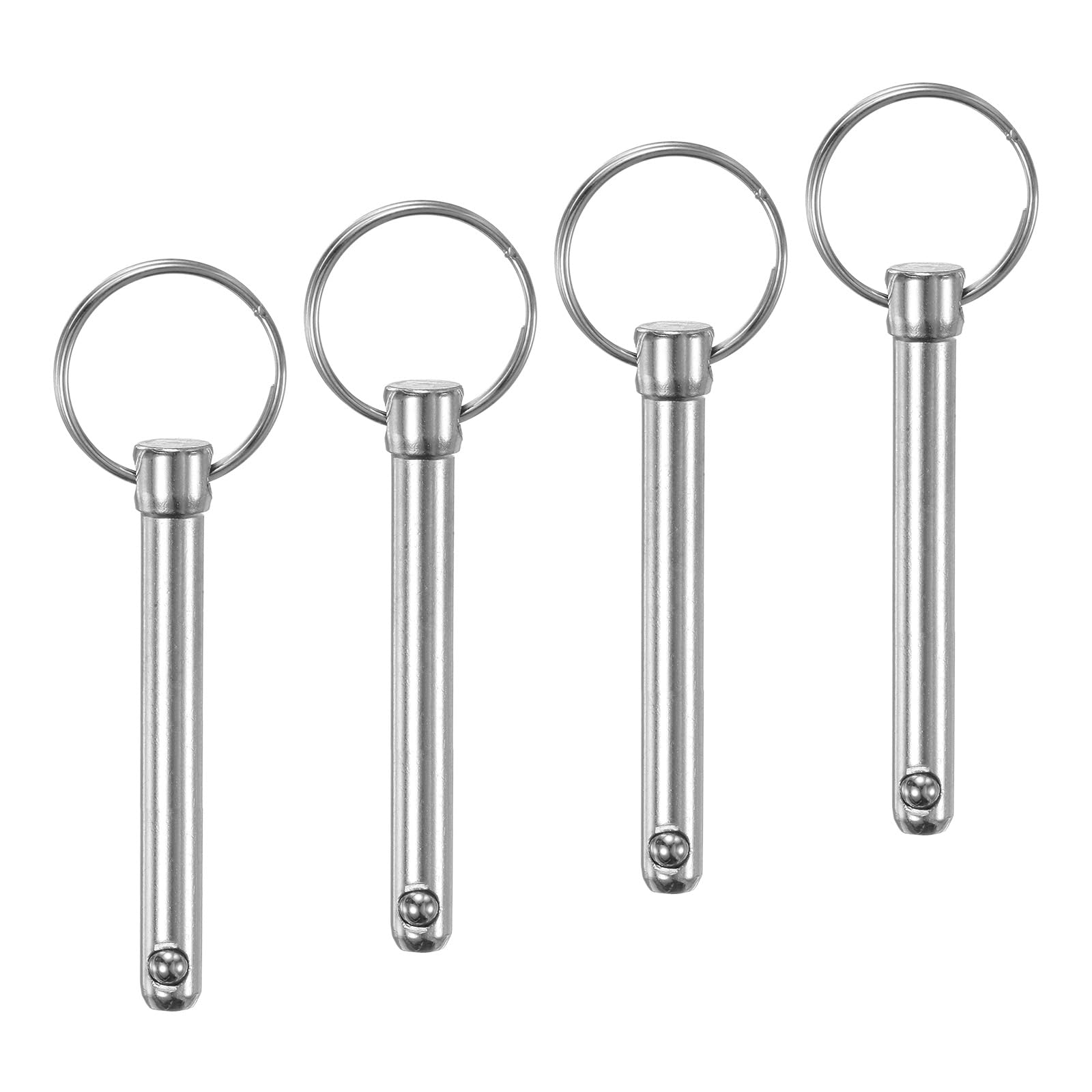 M METERXITY 4-Pack Quick Release Pins, 5/16" [8mm] Diameter, 2.01" [51mm] Usage Length Bimini Top Pin for Shipbuilding/Boat/Trailer, 2.36" [60mm] Total Length Carbon Steel Hardware Pins