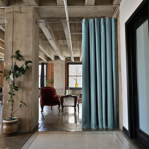 RoomDividersNow Premium Heavyweight Room Divider Curtain, 8ft Tall x 10ft Wide (Seafoam)