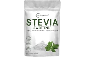 MICRO INGREDIENTS Stevia Sweetener Powder with Plant-based Erythritol, 4 Pounds (64 Ounces) | Keto, 0 Calorie, Low Carb, 4:1 Sugar Substitute, Natural Sweetener, Bitterless, Reb-A Stevia Leaf Extract, Non-GMO, Vegan