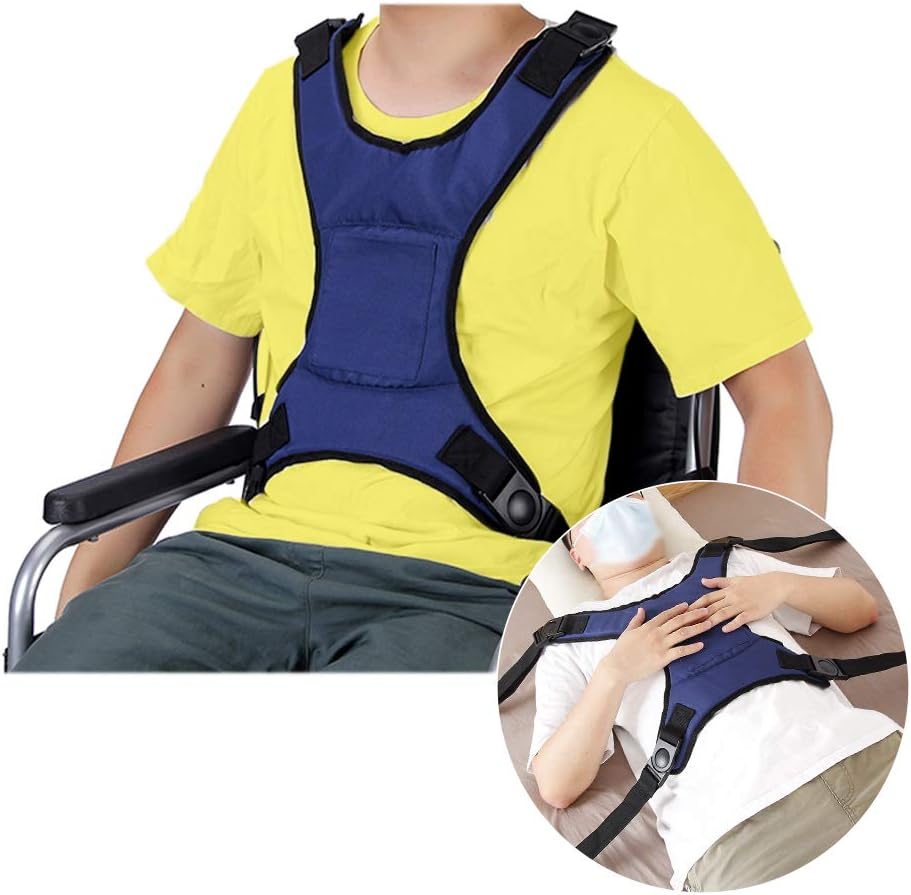 Wheelchair Seat Belt Bed Restraints Safety for Elderly Wheelchair Harness Adult Seatbelt Medical Hospital Straps Vest Soft Chest Lap Buddy Chairs Seniors Disable Patients Prevent Sliding: Furniture & Decor