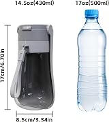 Septillar Foldable Dog Water Bottle 430ml Grey Portable Pet Dispenser view 2