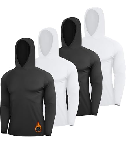 DGHM-JLMY Men's Hooded Long Sleeve Fitness Suit Mask Shirts