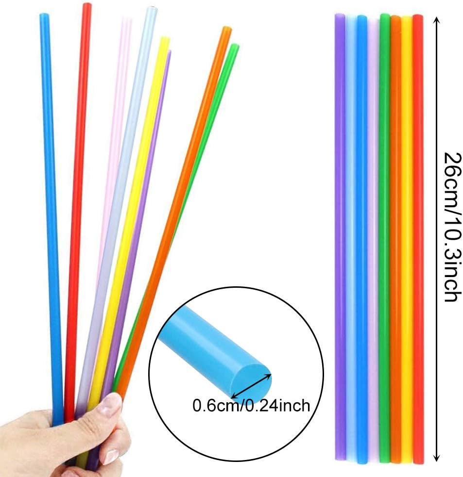Tomnk 500PCS 10.3 Inch Disposable Color Drinking Straws Plastic Straws: Kitchen & Dining