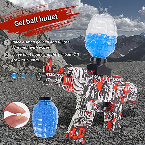 Cute Burgeen Electric with Gel Ball Blaster AKM-47 20000 Splatter for Outdoor Activities-Fighting Shooting Team Game The Best Gift Toys for Youth and Adults Over 12+ (Red)