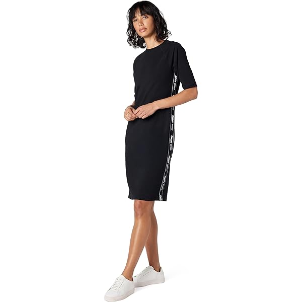 Calvin Klein Logo T -Shirt Dress Olive at Amazon Women's Clothing store