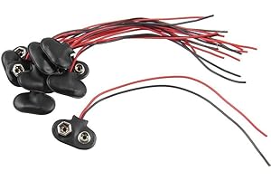 10X Faux Leather Housing T Type 15cm Wired 9V Battery Clip Connector