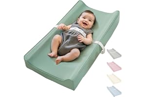 Vegan Leather Waterproof Baby Changing Pad - Wipeable, Extra Thick & Portable & Non-Slip Diaper Mat for Dresser, Crib, Travel