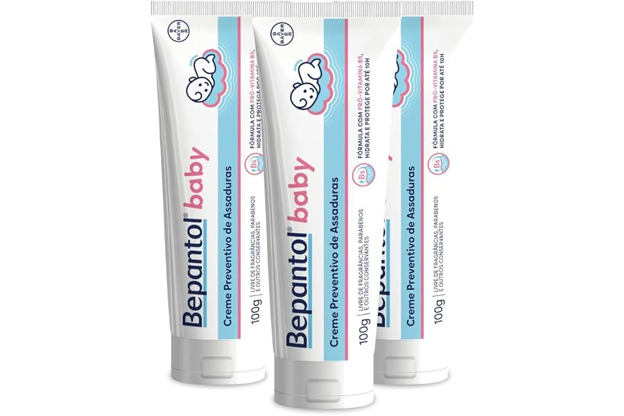 Kit 3 Cremes Pomadas de Assaduras Vit B5 com 100g cada, Total 300g - Bepantol Baby