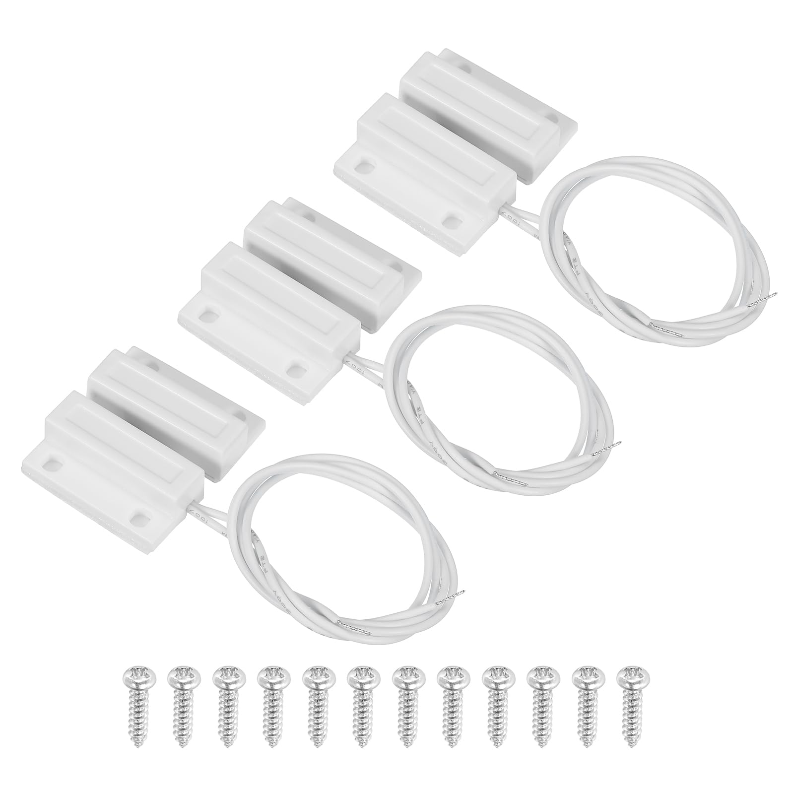 PATIKIL Magnetic Reed Switch, 3 Sets NC Magnetic Contact Switch for Door Window