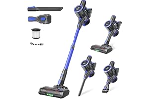 Cordless Stick Vacuum Cleaner: 550W 50KPA 45Mins with Powerful Suction, Self-Standing Lightweight Wireless Rechargeable Handh