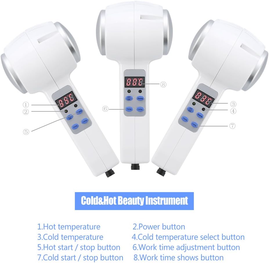 ZJchao Hot and Cold Hammer Ice Fire Double Heads Vibration Massage Instrument, Skin Tightening Facial Lifting Wrinkle Removal and Shriking Pores Beauty Device: Sports & Outdoors