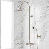 Signature Hardware 304383 Exposed Shower System with Shower Head and Handshower - Brushed Nickel