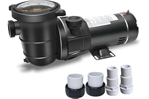 DoE-Compliant CEC approved PureBy Pool Motor Pump, 2HP Variable 2 Speed 115v 5160GPH Above Ground Pool Pump with 1.25" & 1.5" NPT Unions