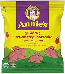 Annie's Organic Bunny Grahams, Strawberry Shortcake, Spring Edition Snacks, 12 Pouches, 12 oz