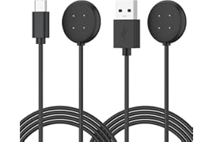 VANCLE 2 Pack USB A+USB C Magnetic Charger Cable for Google Pixel Watch 3 / Pixel Watch 2 Charger, Fast Charging Cable Cord Magnetic Dock Stand for Pixel 2/3 (Black/Black)