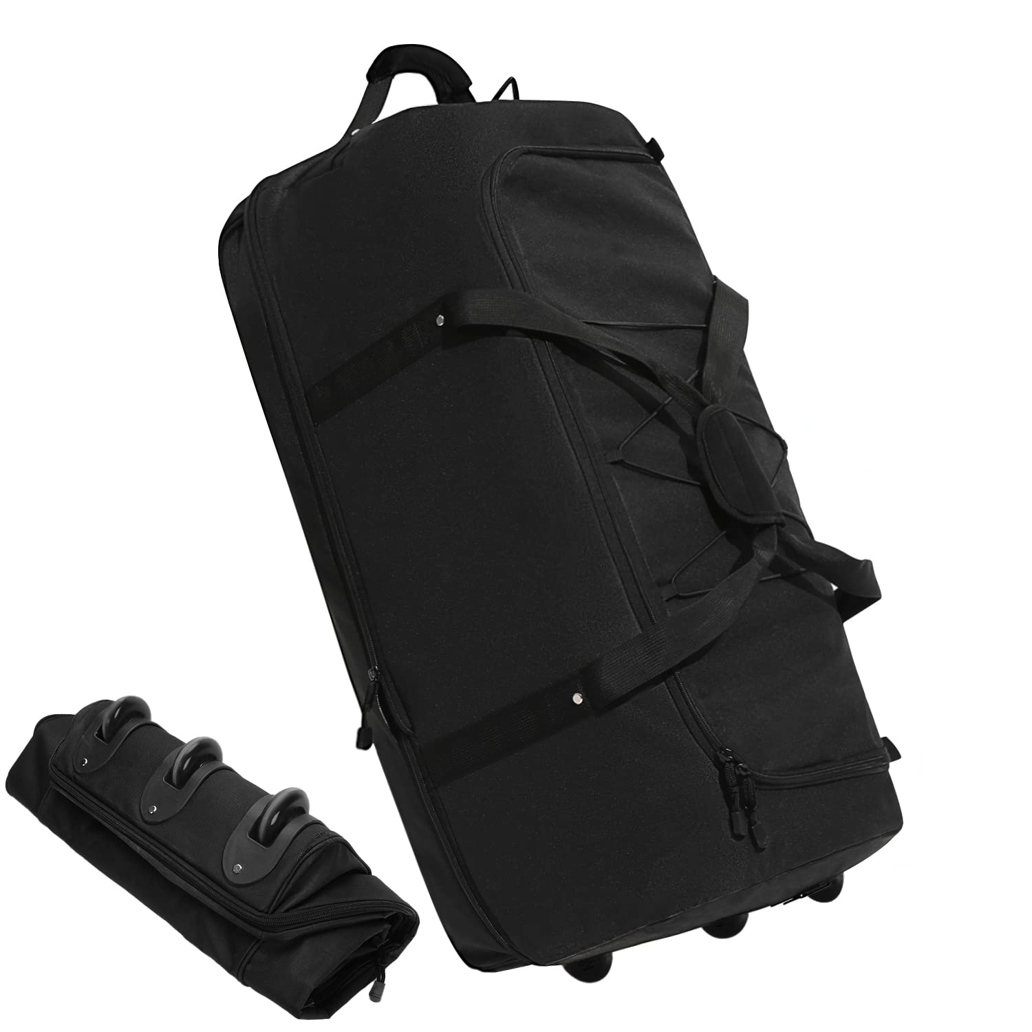 Photo 1 of 32'' Rolling Duffle Bag with Wheels-110L Expandable Wheeled Duffle Bag Luggage, Collapsible Rolling Duffel Bag with Bottom Anti-Slip Pads, Duffel bag with Wheels for Travel Camping Hiking