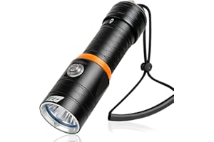 PFSN PROFESSIONER Dive Light Scuba Diving Flashlight - PFSN High Lumens Underwater Flashlight for Diving, Professional Diving Light with 400m Beam Distance, 20Hrs Long-Lasting, Rechargeable Waterproof LED Dive Torch