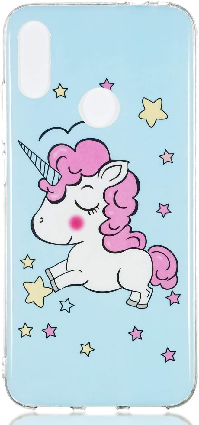 Reevermap Huawei Y6 2019/ Y6 Pro 2019 Case Silicone Protective, Anti Scratch Soft Flexible Slim Fit Premium TPU Phone Cover for Huawei Y6 2019/ Y6 Pro 2019, Unicorn