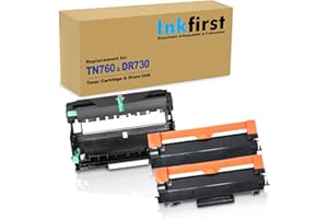 3PK-1 Inkfirst DR730 DR-730 Drum Unit + 2 TN760 TN-760 High Yield Toner Cartridges (CHIP Included) (2 Toner + 1 Drum) Compati
