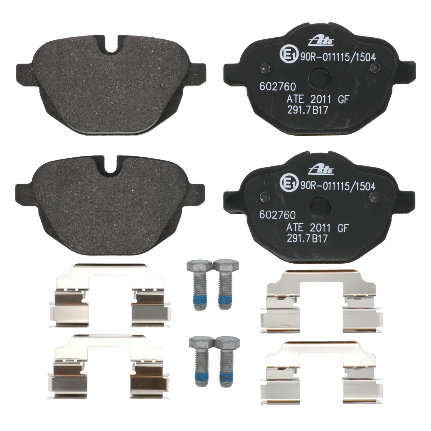 ATE Original Brake Pads - Pad Set - for Disc Brake - 13.0460-2760.2 - ECE-R90 Road Legal, Grey
