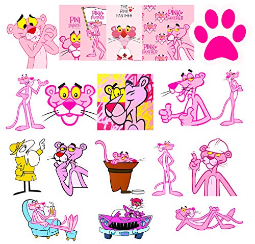 GTOTd Stickers for Pink Panther 20-Pcs, Stickers Decals Vinyls for Laptop,Waterbottle，Teens,Cars, Gift，Figure Collection - Thumbnail 5
