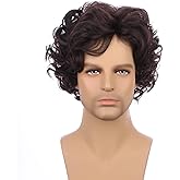 PATTNIUM Kids Short Curly Brown Wig Child Dark Brown Wig Boys Halloween Cosplay Costume Synthetic Hair Wig