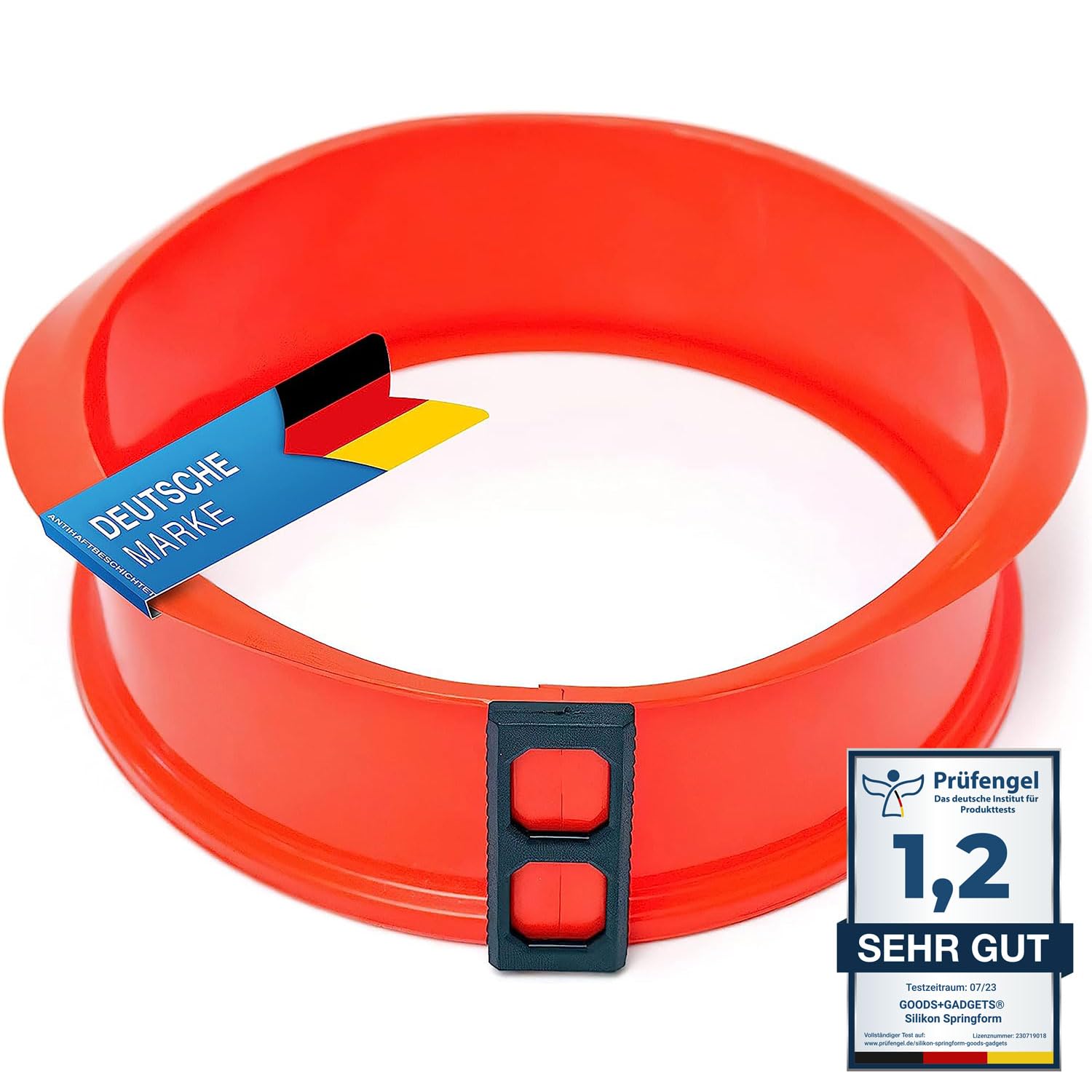 GOODS+GADGETS Silicone Baking tin with Glass Base, Non-Stick Cake Baking tin (Red)