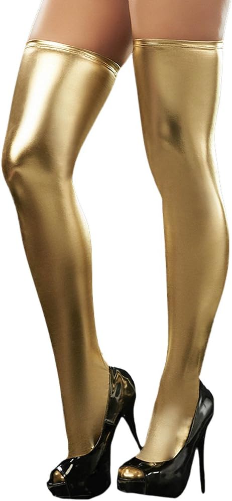 Queenshiny® Women's Wet Look High Stockings
