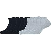 JANASIN Women's Cotton Blend Athletic Ankle Socks, Low-Cut Cushioned Running Training Socks 10 Pair