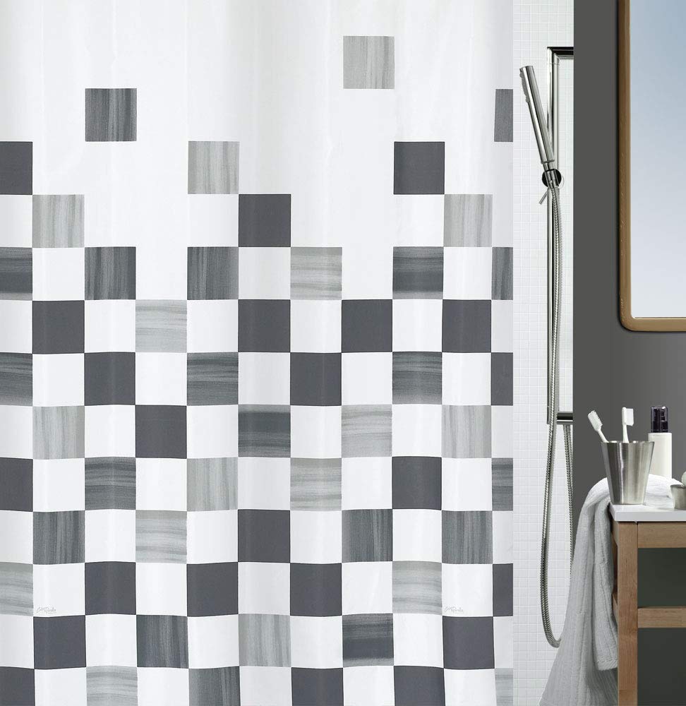 Spirella Part 10.15530 Textile Shower Curtain Grey 180 x 200 cm