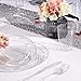 WDF 100pcs 12OZ Silver Cups,Disposable Premium Wedding Silver Glitter Plastic Cups for Party