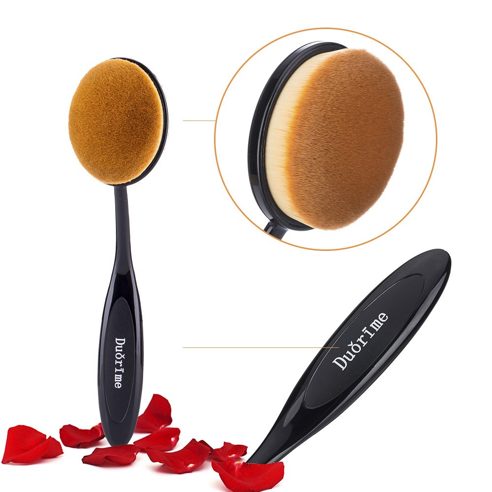Duorime New 7pcs Black Oval Toothbrush Makeup Brush Set Cream Contour Powder Concealer Foundation Eyeliner Cosmetics Tool …: Beauty