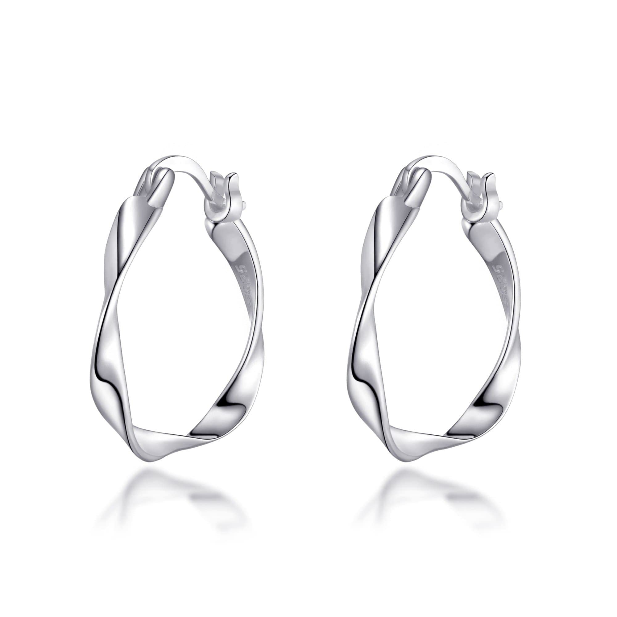 Philip Jones Sterling Silver Twist Hoop Earrings