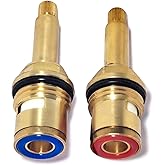 Aimcertrigde Brass Ceramic Stem Disc Cartridge Faucet Valve Replacement Quarter Turn 1/2" X 66.5mm x 8mm for Bathroom Kitchen Tap, Brass Faucet Cartridges