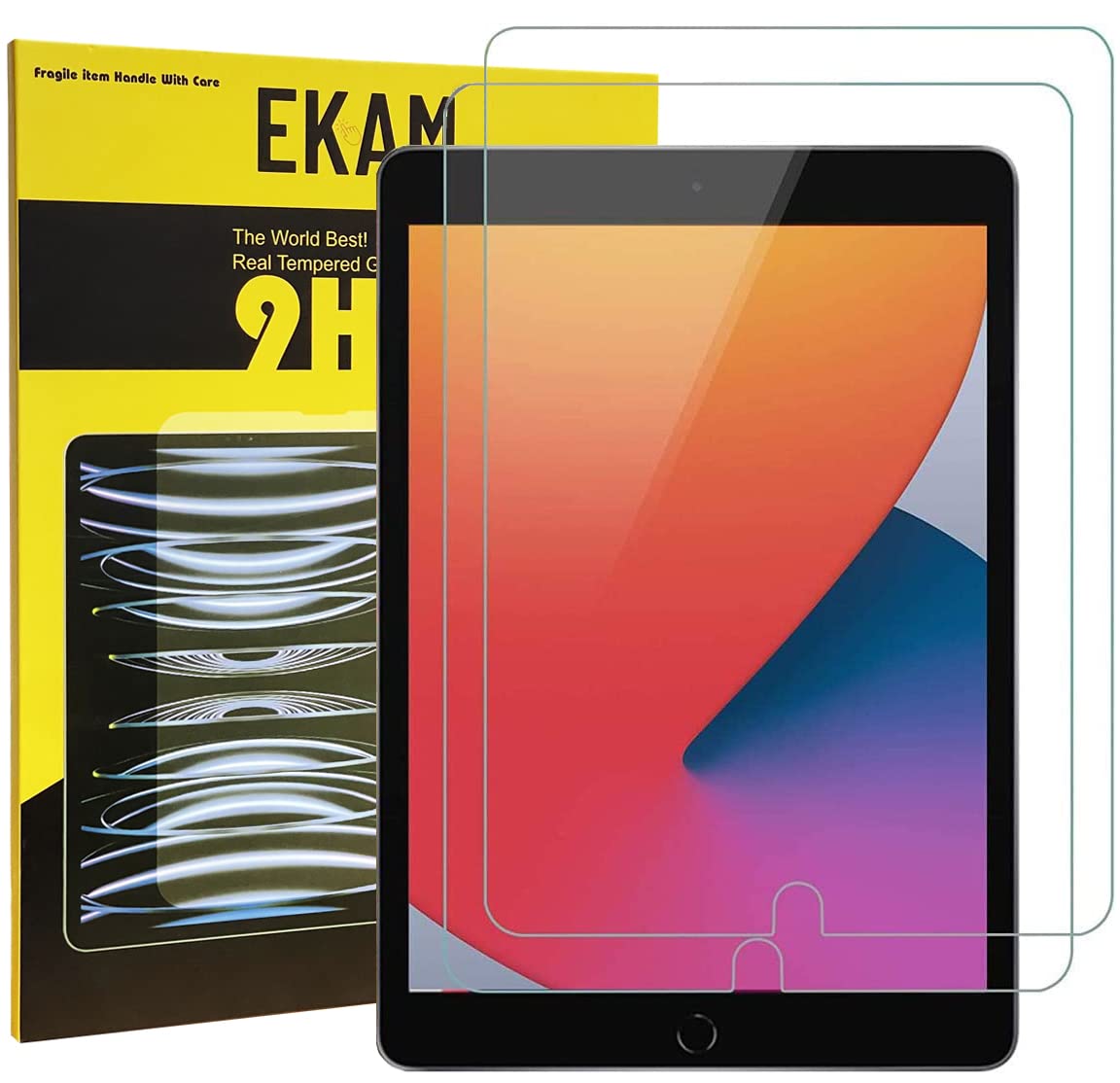 Mobile Stuff [2 Pack] Screen Protector Compatible for iPad 10.2 2021, iPad 9 (10.2-Inch, 2021 Model, 9th Generation) Tempered Glass