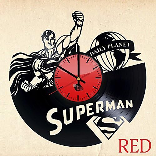 Superman Collectibles Design Vinyl Wall Clock – handmade gift for any occasion – unique birthday, wedding, anniversary, Valentine’s day gifts - Wall décor Ideas for any space