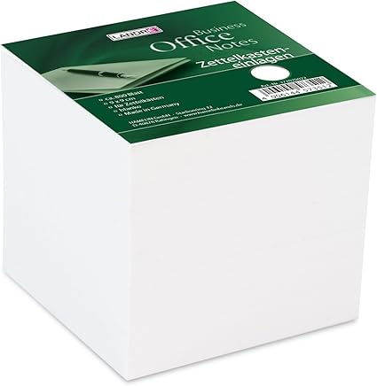 Landre 100420104 Zettelklotz Lose Weiss 9 X 9 X 8 5 Cm 800 Blatt Zettelkasteneinlage Blanko Zettelhalter Notizblock Amazon De Burobedarf Schreibwaren