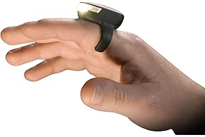 DEX FINGERLIGHT - High Tech Wearable LED Flashlight - Rechargeable Fingerlight - 3 Light Modes - IPX7 Weather Resistant - USB-C Charging - Custom Fit Ring - Long Lasting Battery - Black